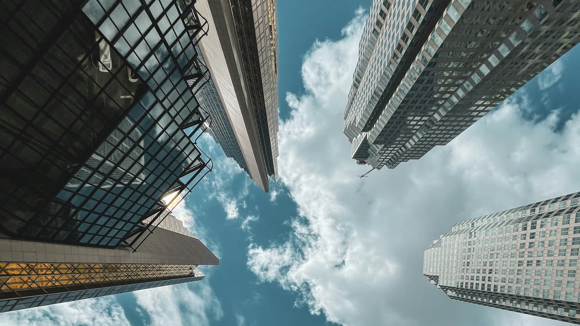 Low-angle view of high-rise buildings